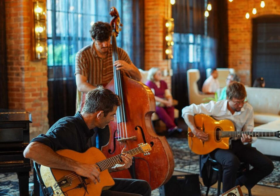 Steve Karla playing gypsy jazz at Foundry in Asheville, NC